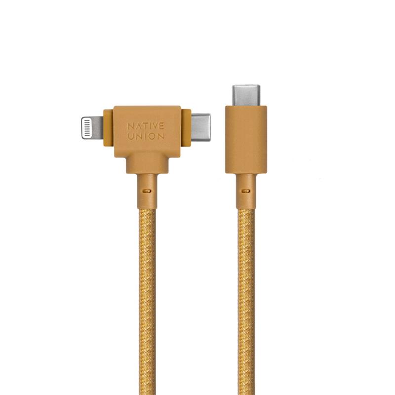 Native Union kábel Belt Cable Duo USB-C to USB-C/Lightning 1.5m - Kraft 