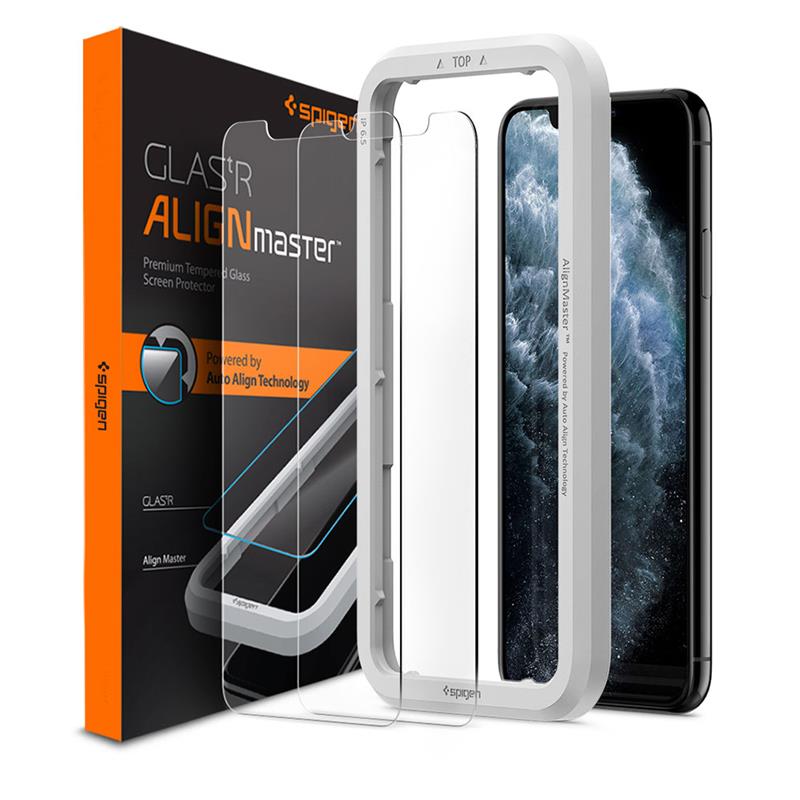 Spigen ochranné sklo GLAS.tR AlignMaster pre iPhone 11 Pro/XS 2 ks - Clear 