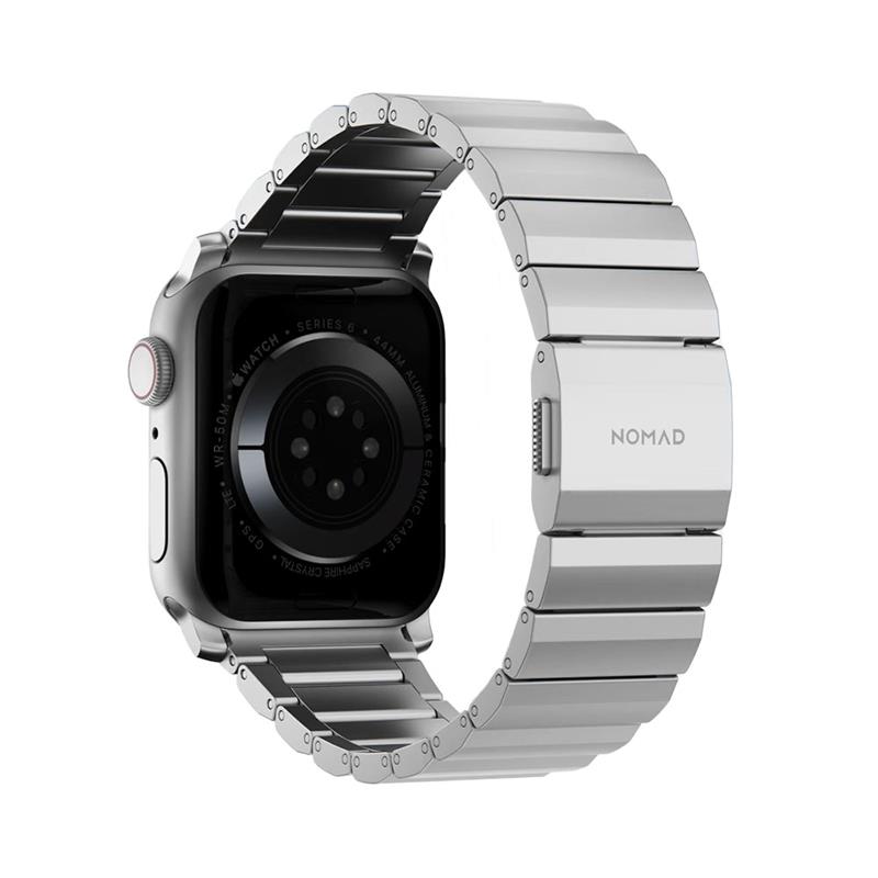 Nomad remienok pre Apple Watch 44 45 49 mm - Aluminium Band Silver Hardware 