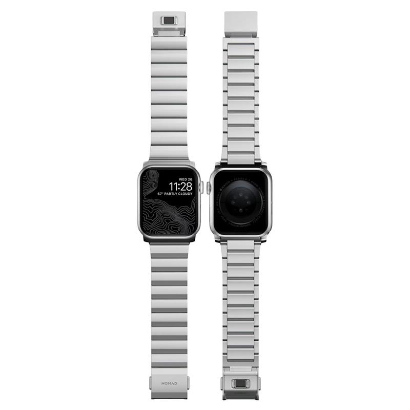 Nomad remienok pre Apple Watch 44 45 49 mm - Aluminium Band Silver Hardware 