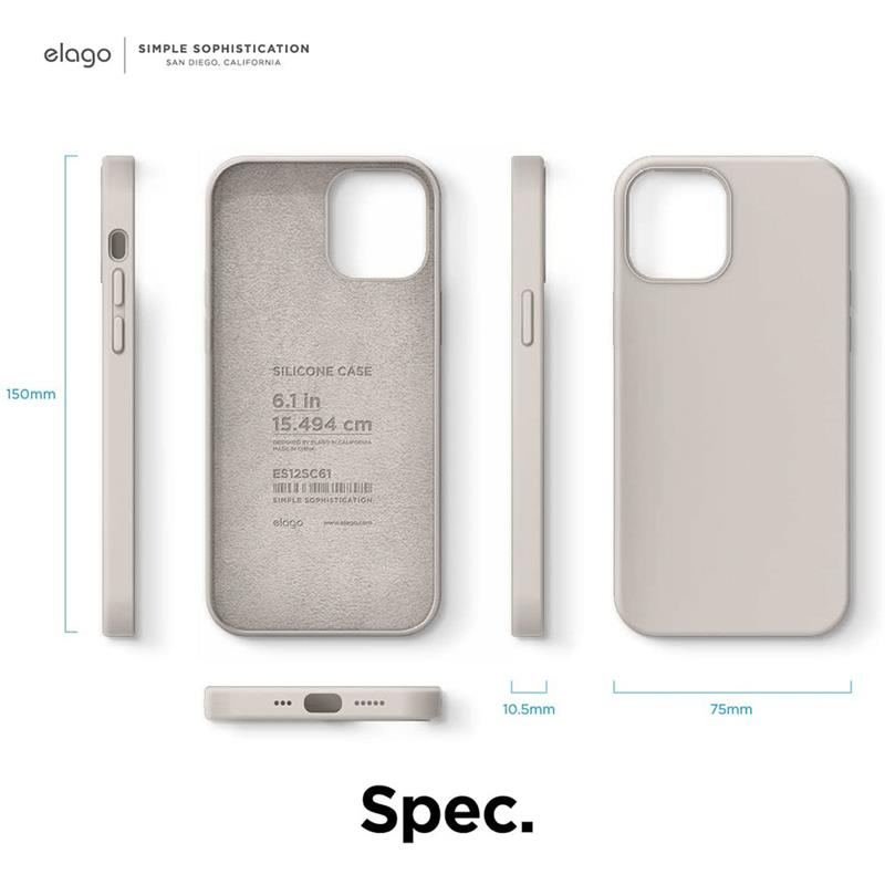 Elago kryt Silicone Case pre iPhone 12/12 Pro - Stone 