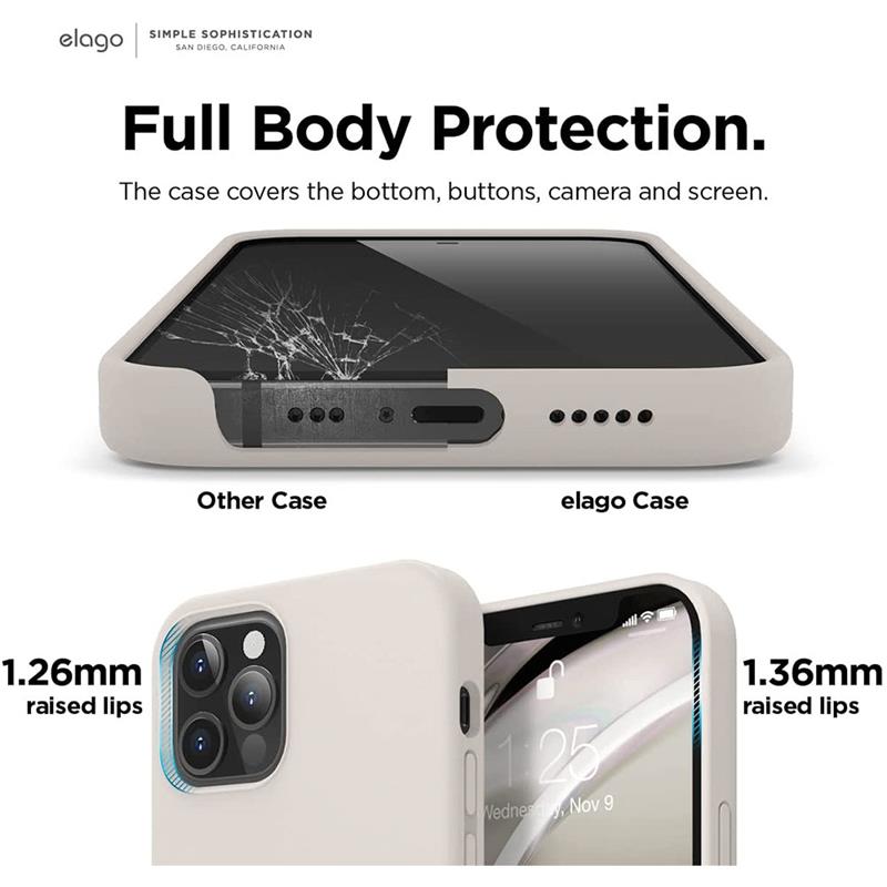 Elago kryt Silicone Case pre iPhone 12/12 Pro - Stone 