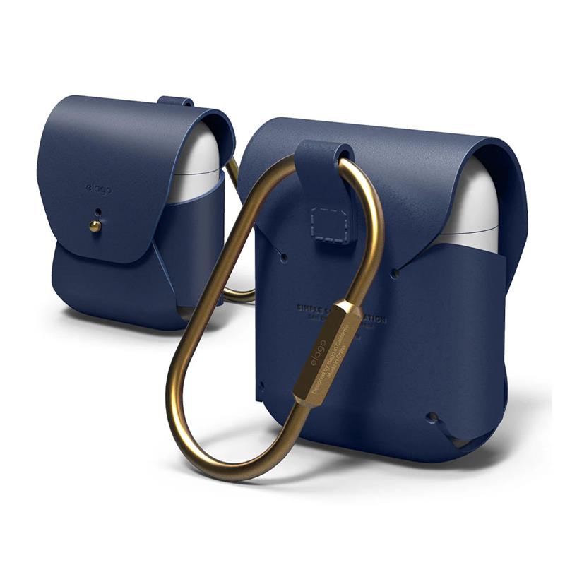 Elago Airpods Leather Case - Jean Indigo 