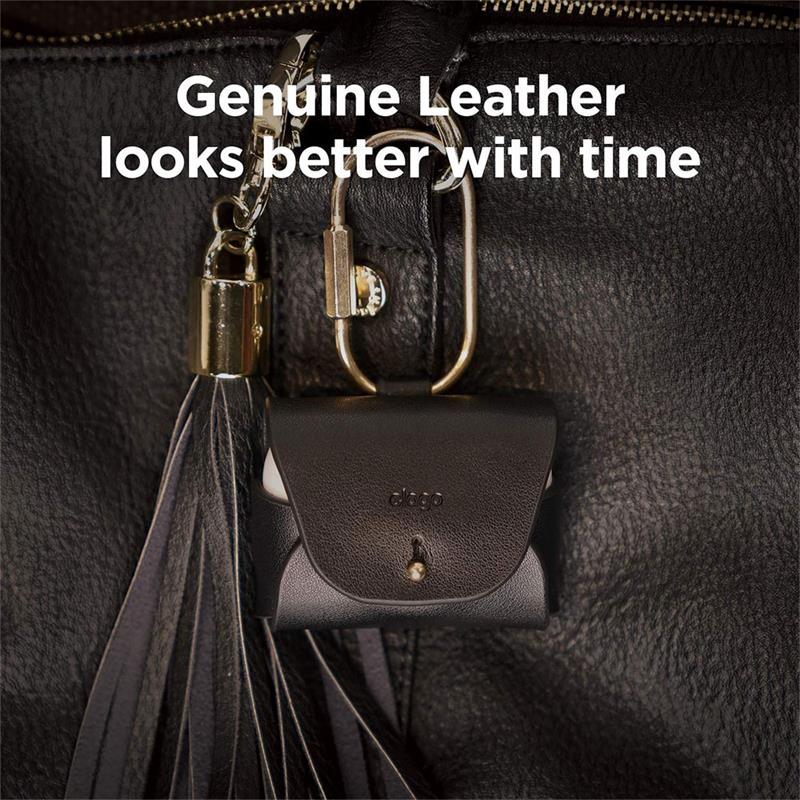 Elago Airpods Pro/Pro 2 Leather Case - Black 