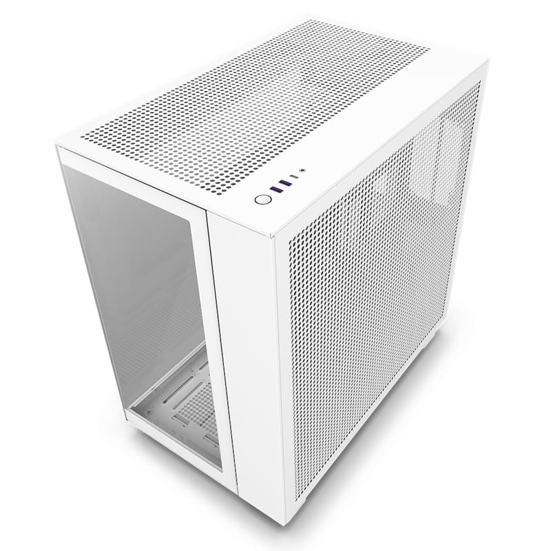 NZXT case H9 Flow  / 4x120mm fan / up to 10xfan / mesh top / glass / white 