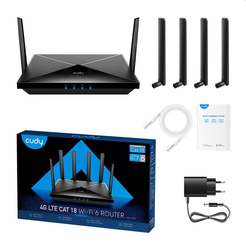 Cudy LT12 - AC1200 Wi-Fi 4G LTE Cat 12 Router, detach.ant 
