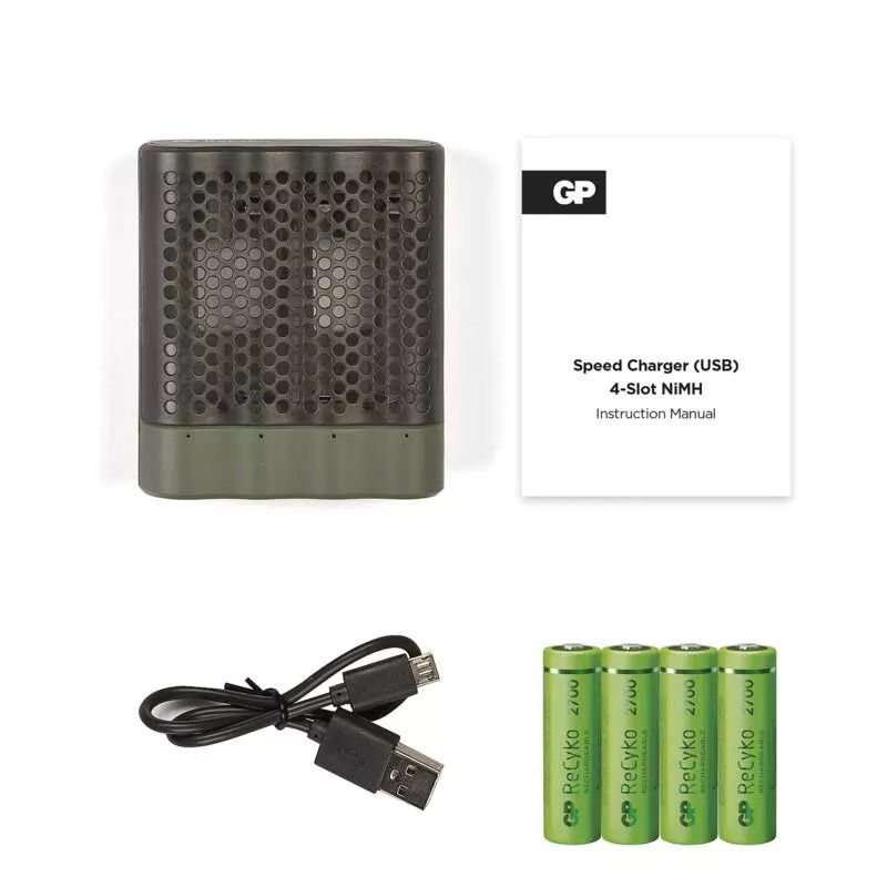 EMOS GP nabíjačka batérií AA a AAA Speed M451 + 4 AA ReCyko 2700 