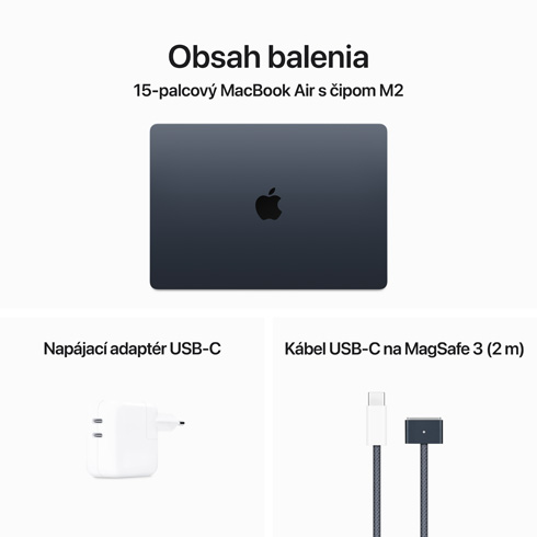 MacBook Air 15" Apple M2 8C CPU 10C GPU 8GB 512GB Polnočný SK 