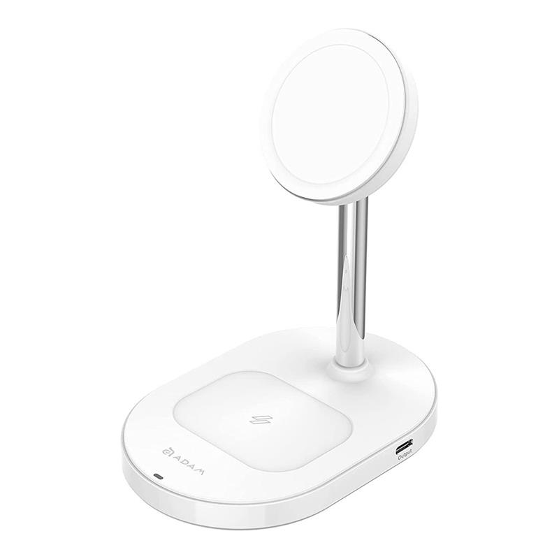 Adam Elements Omnia M2+ Magsafe 2+1 Wireless Charging Station - White 