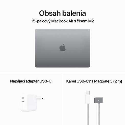 MacBook Air 15" Apple M2 8C CPU 10C GPU 8GB 512GB Kozmický sivý SK 