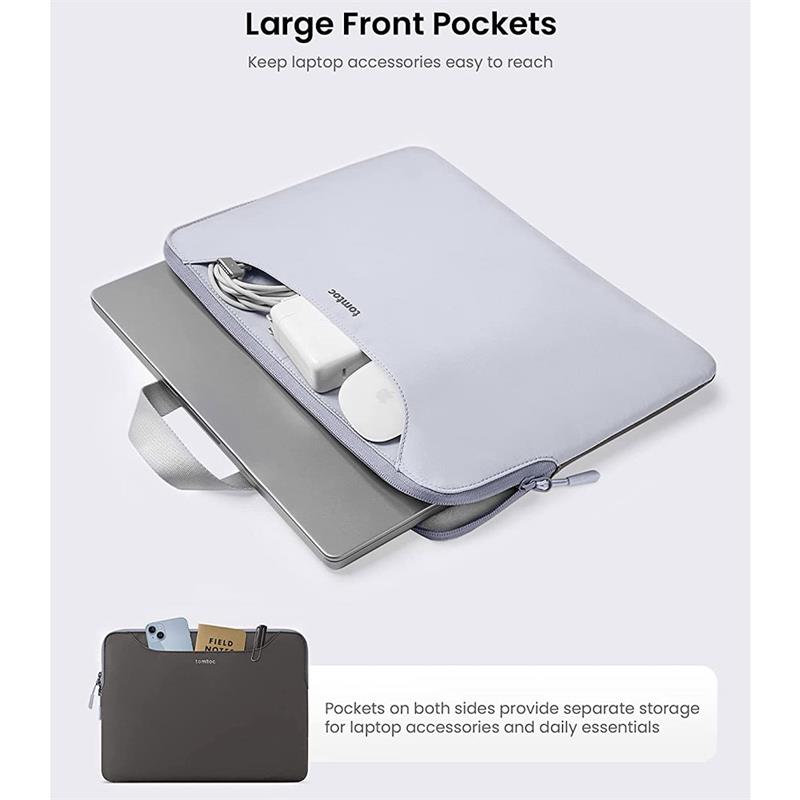 Tomtoc puzdro The Her Sleeve pre Macbook Pro 14" - Dark Gray/Blue 