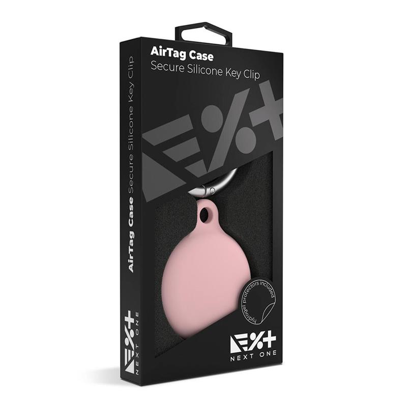 Next One puzdro Secure Silicone Key Clip pre Apple AirTag - Ballet Pink 