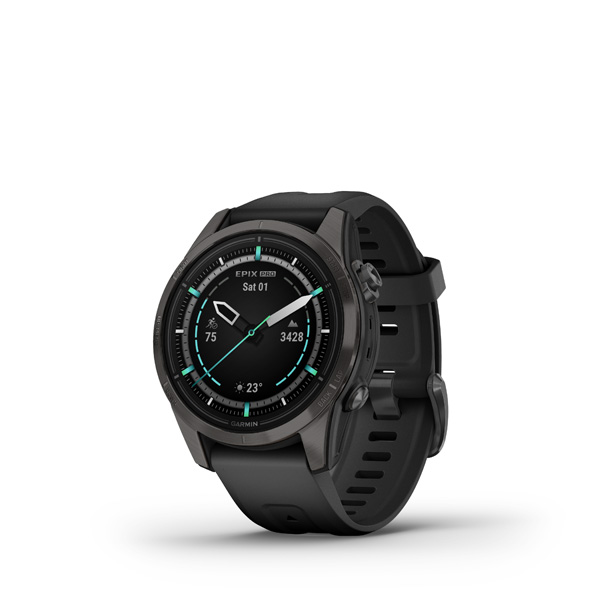 Garmin epix Pro (g2) Sapphire, 42mm, Carbon Grey DLC Titanium, Black band 