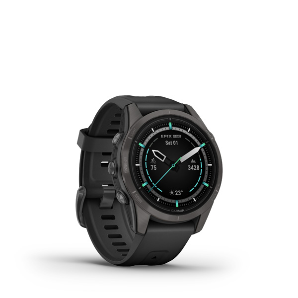 Garmin epix Pro (g2) Sapphire, 42mm, Carbon Grey DLC Titanium, Black band 