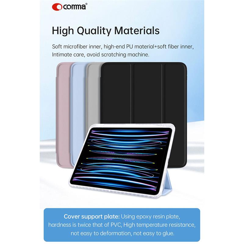 Comma puzdro Joy Series PU Case With Pencil Slot  pre iPad 10-11 Gen 2022/2025 - Light Blue 