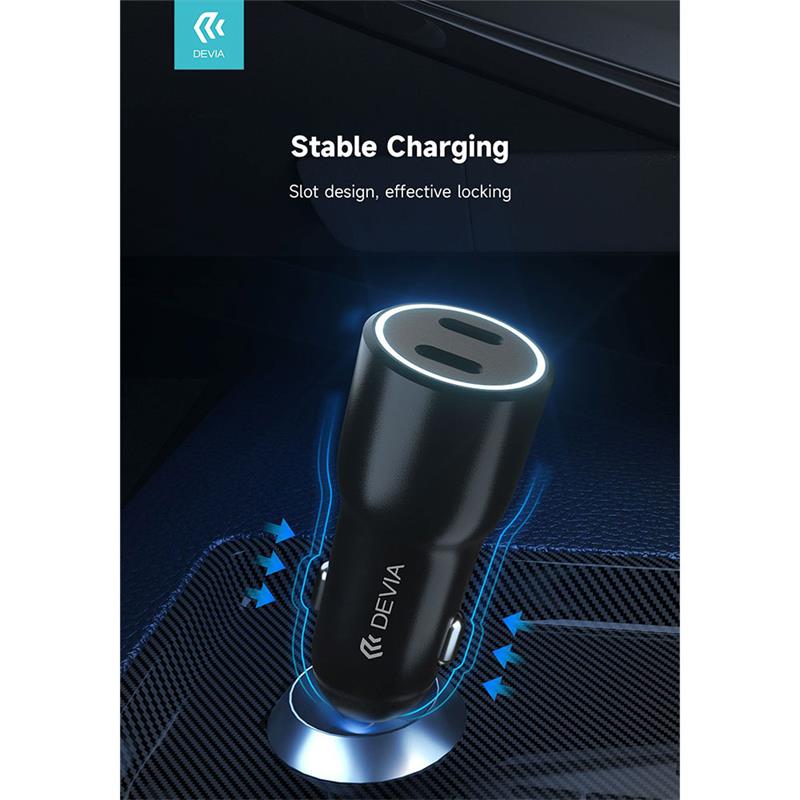 Devia nabíjačka do auta Smart Series PD 40W 2C Fast Car Charger - Black 