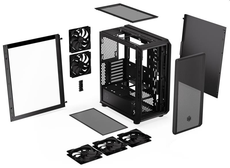 ENDORFY case Arx 500 aRGB / ATX / 4x140mm aRGB fan / 2xUSB/ USB-C / tempered glass, black 