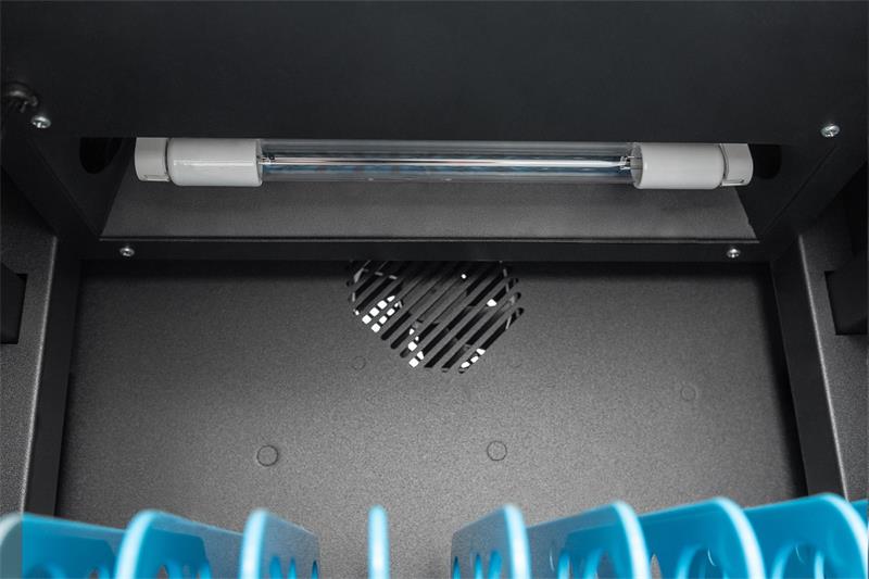 DIGITUS nabíjecí stolní box pro notebooky/tablety, až 10 zařízení do 14", UV-C, USB-C (PD 18W na zařízení) 