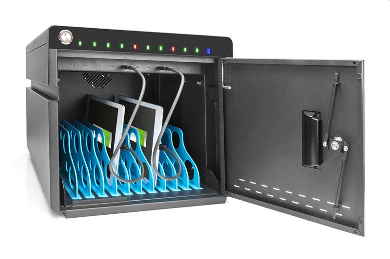 DIGITUS nabíjecí stolní box pro notebooky/tablety, až 10 zařízení do 14", UV-C, USB-C (PD 18W na zařízení) 