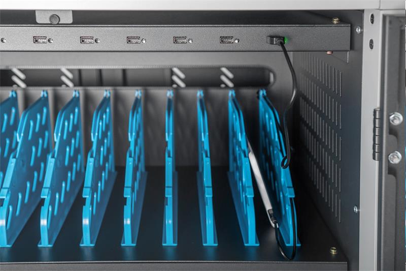 DIGITUS nabíjecí vozík pro notebooky/tablety, až pro 30 zařízení do 15,6" 