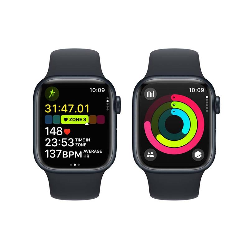 Apple Watch Series 9 GPS 41mm Midnight Aluminium Case with Midnight Sport Band - M/L 