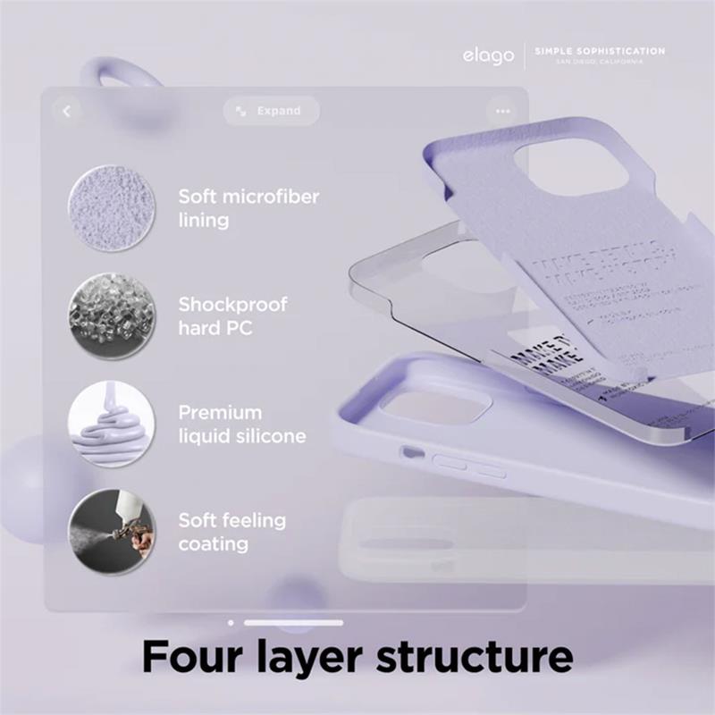 Elago kryt Silicone Case pre iPhone 15 - Light Lilac 