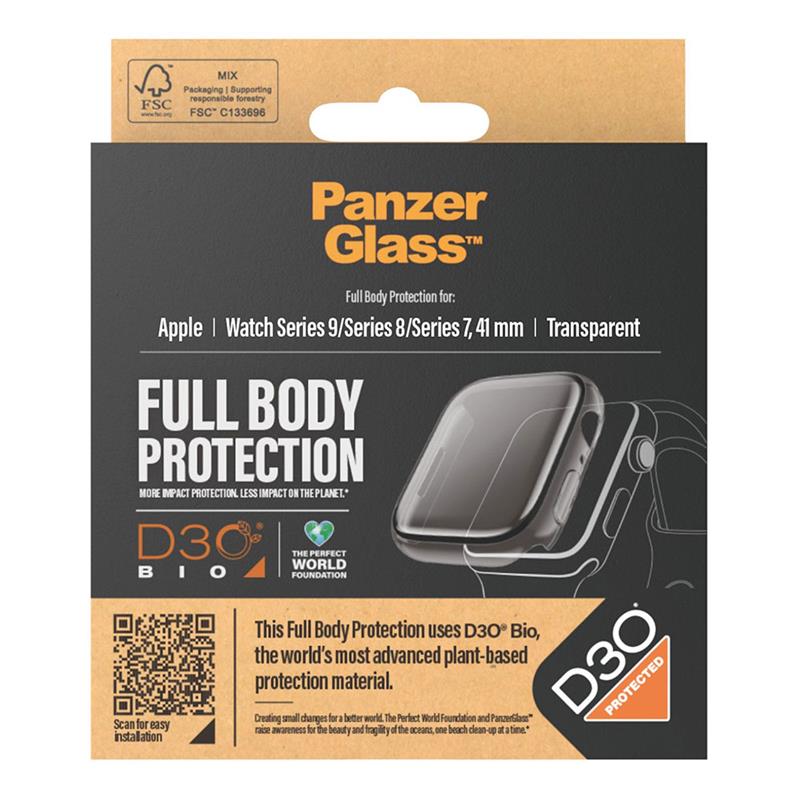 PanzerGlass ochranné sko Full Body pre Apple Watch 41mm - Clear 