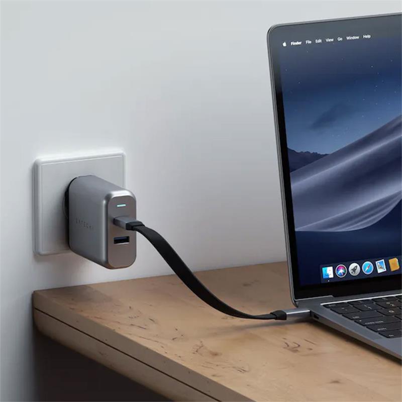 Satechi kábel USB-C to USB-C Gen 2 Flat Cable - Space Gray 