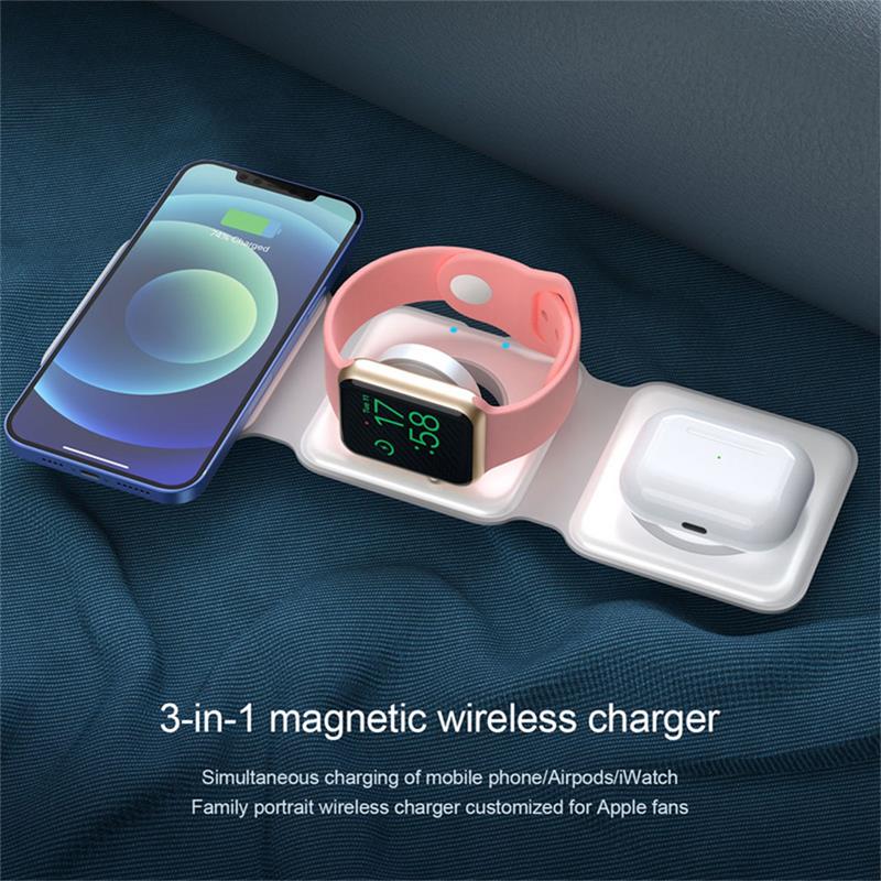 Sdesign 3 in 1 Folding Wireless Charger - Black 