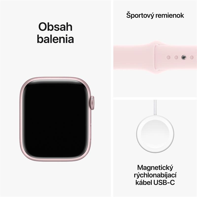 Apple Watch Series 9 GPS 41mm Pink Aluminium Case with Light Pink Sport Band - M/L 