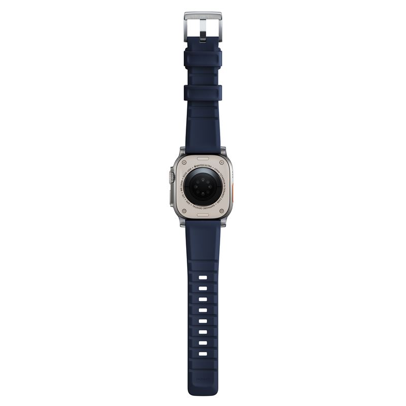 Nomad remienok Rugged Strap pre Apple Watch 44/45/49mm - Atlantic Blue/Silver Hardware 