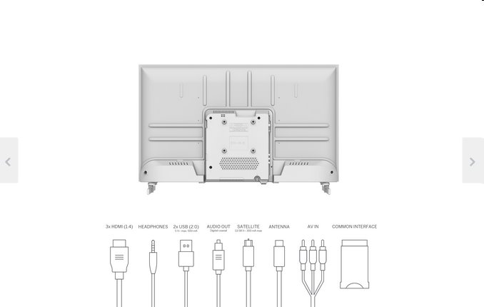 THOMSON White Easy TV 32HD2S13W,  HD, DVB-T2/C/S2, VESA 100x100, Hotel Mód, Biely 