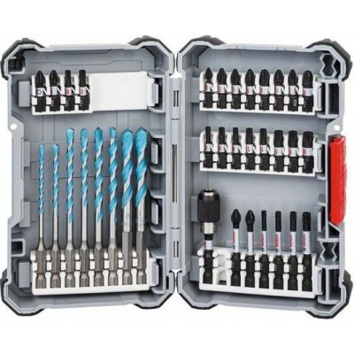 BOSCH 35 dielna sada Pick&Click špirálových vrtákov MultiConstruction a skrutkovacích nástavcov Impact Control