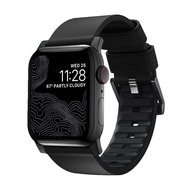 Nomad kožený remienok pre Apple Watch 44-49mm - Active Pro Black Black Hardware