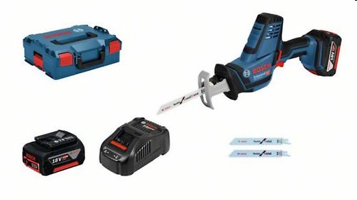 BOSCH Akumulátorová chvostová píla GSA 18 V-LI, 2x 5, 0 Ah, nabijacka, L-BOXX