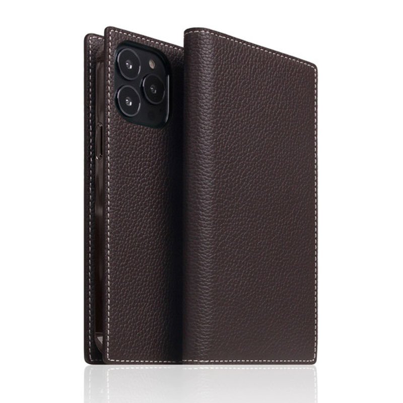 SLG Design puzdro D8 Full Grain Leather pre iPhone 13 Pro Max - Brown Cream