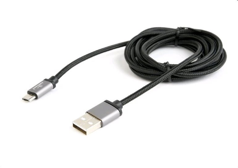Kábel CABLEXPERT USB A Male/Micro B Male 2.0, 1,8m, opletený, čierny, blister
