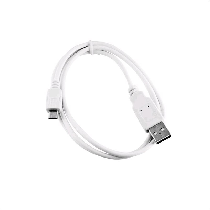 Kábel C-TECH USB 2.0 AM/Micro, 2m, biely