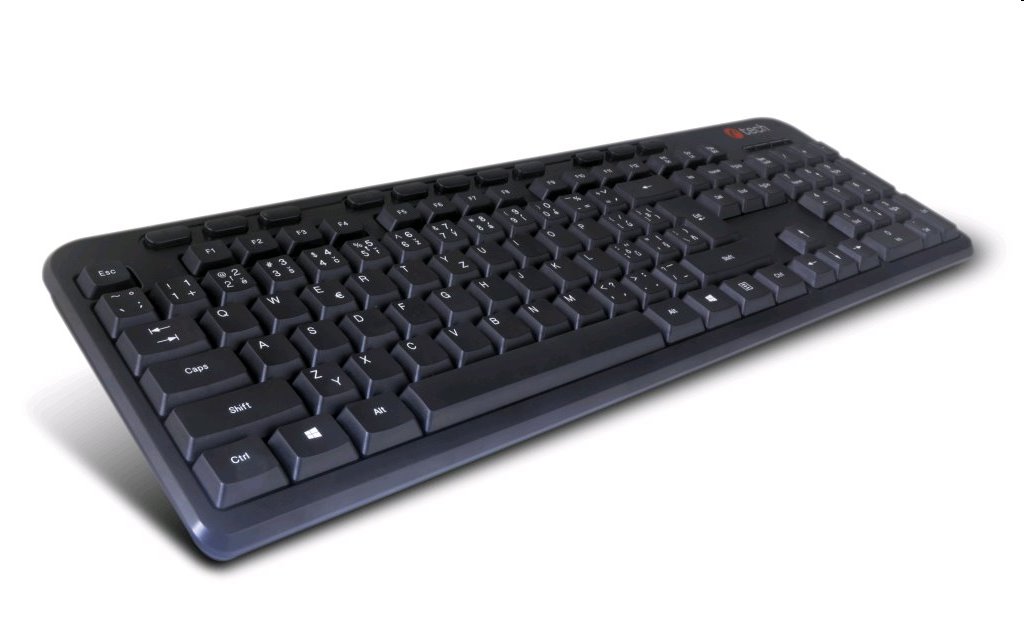 Klávesnica C-TECH KB-102M USB slim black multimediálný, CZ/SK