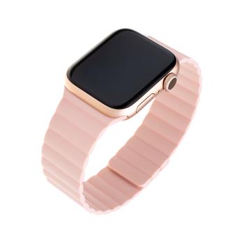 FIXED Magnetic Strap s magnetickým zapínaním pre Apple Watch 42 44 45mm, ružový