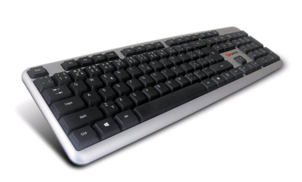 C-TECH klávesnice KB-102 USB,  slim,  silver,  CZ/ SK