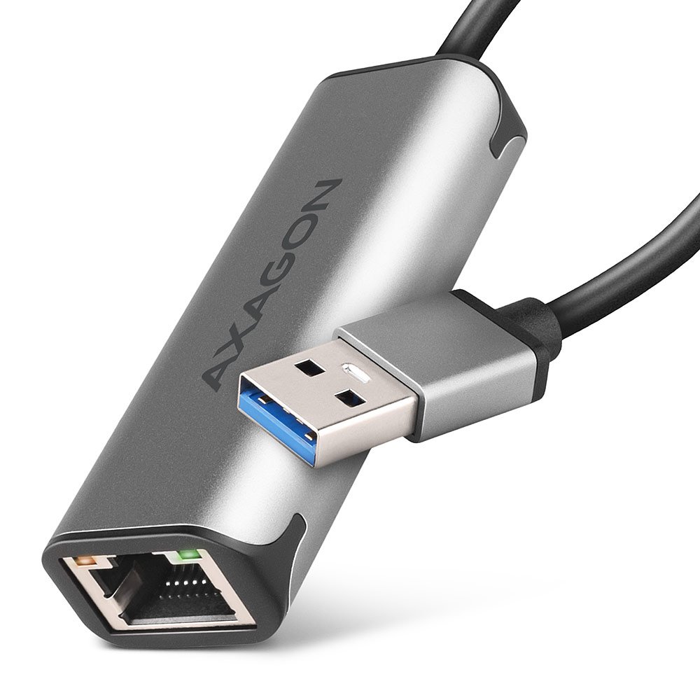 AXAGON ADE-25R, USB-A 3.2 Gen 1 - 2.5 Gigabit Ethernet sieťová karta, Realtek 8156, auto install, sivá