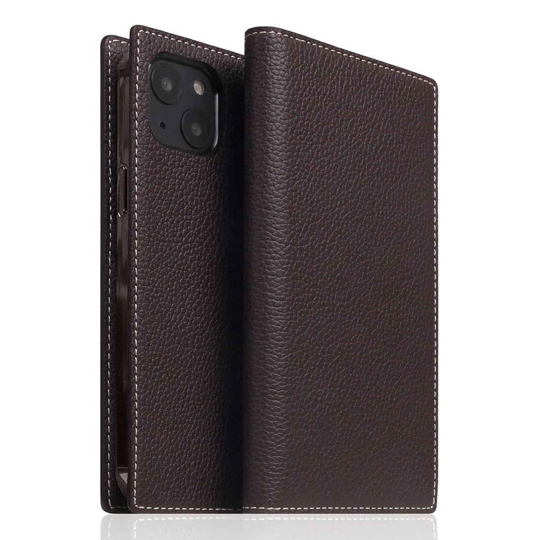 SLG Design puzdro D8 Full Grain Leather pre iPhone 14 Plus - Brown Cream