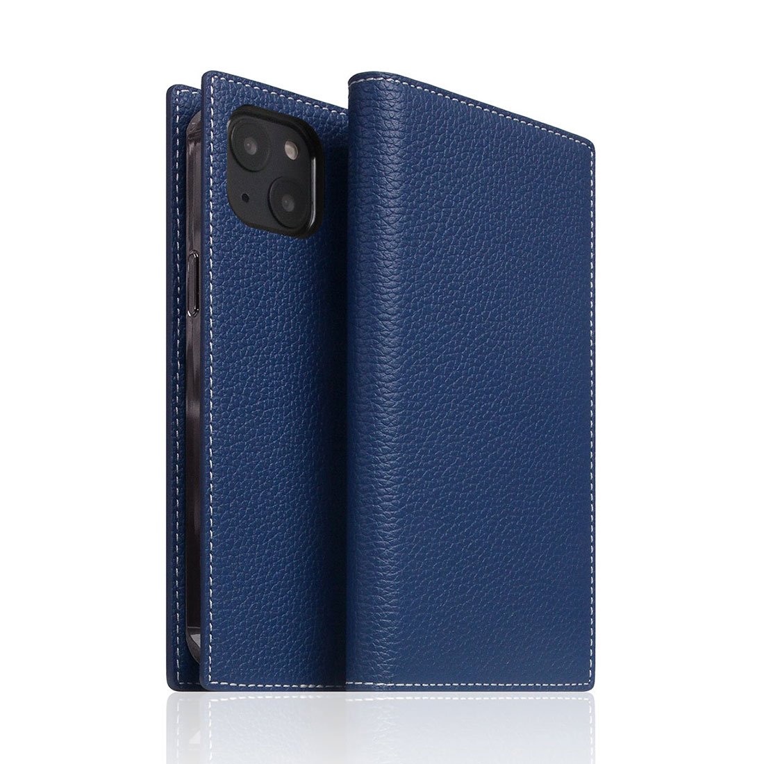 SLG Design puzdro D8 Full Grain Leather pre iPhone 14 - Navy Blue