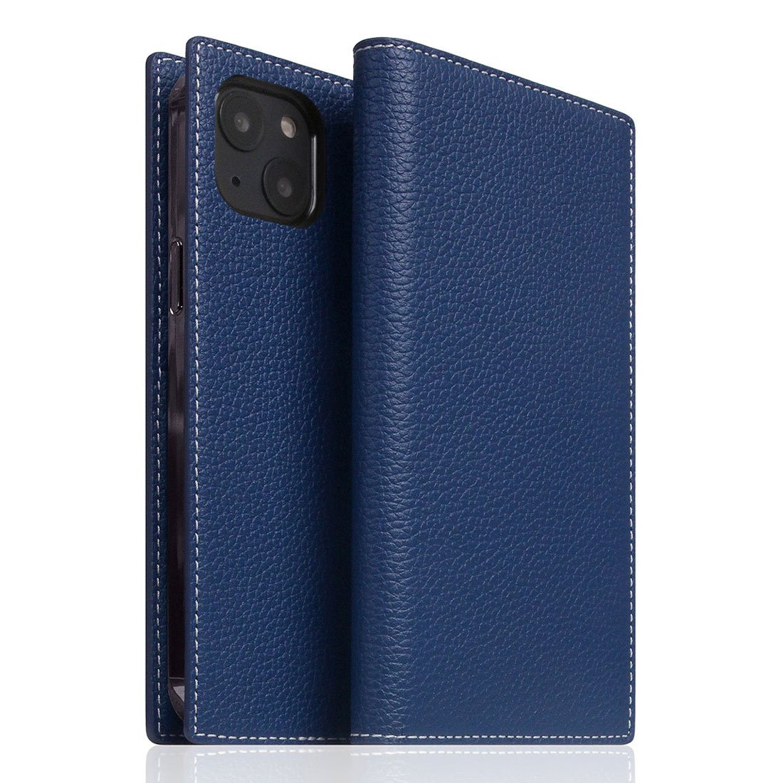 SLG Design puzdro D8 Full Grain Leather pre iPhone 14 Plus - Navy Blue