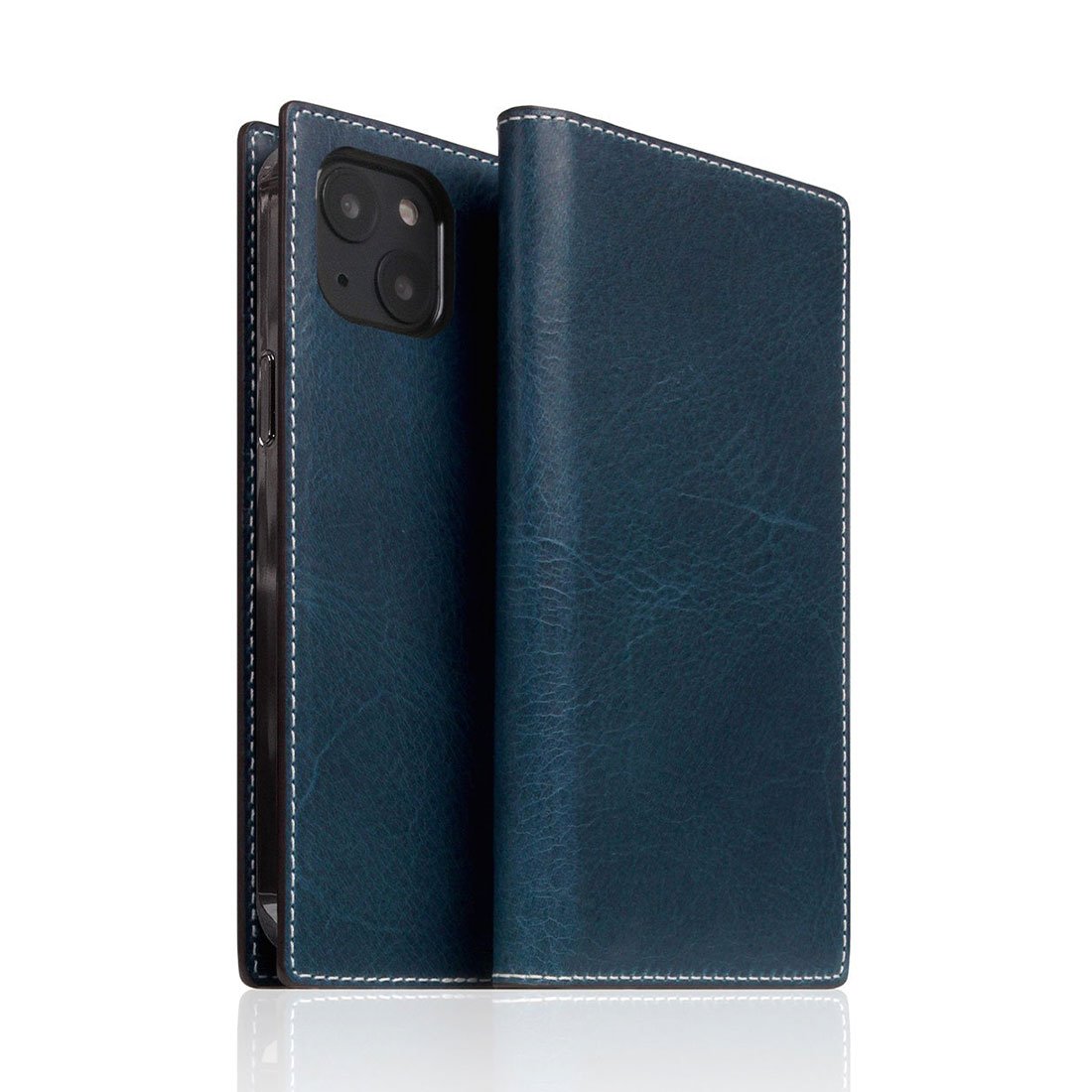 SLG Design puzdro D7 Italian Wax Leather pre iPhone 14 - Blue