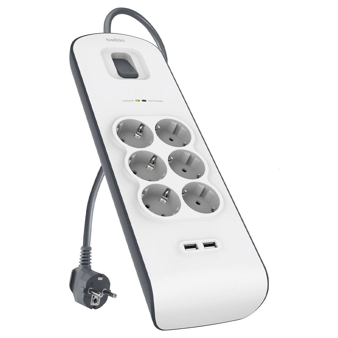 BELKIN SurgeStrip prepäťová ochrana, 6 zásuviek, 2 USB