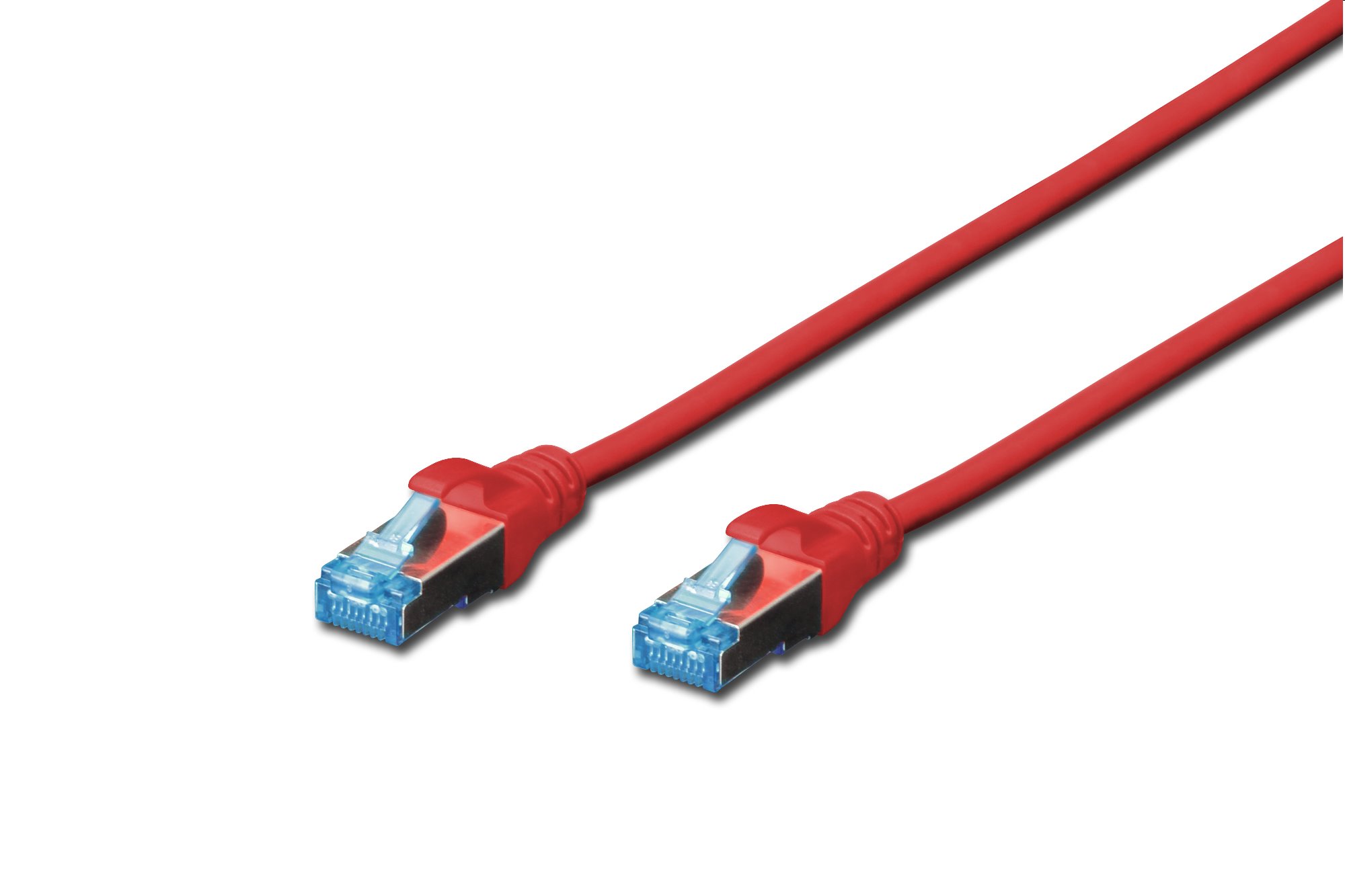 DIGITUS patch kábel Cat5E, SF/UTP - 0,5m, červený