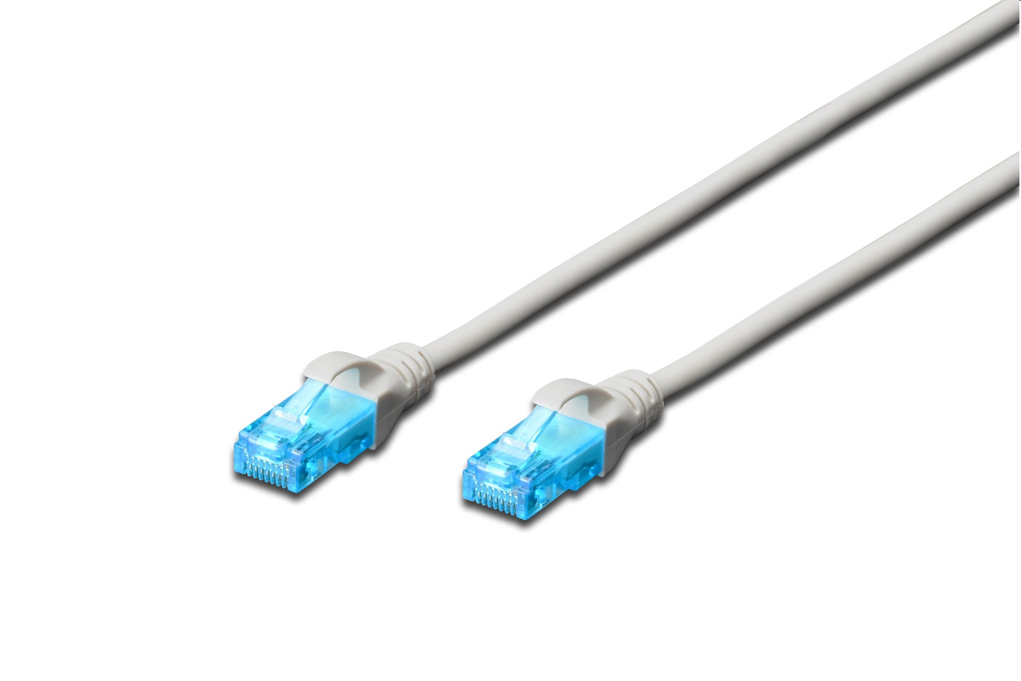 DIGITUS patch kábel Cat5E, UTP - 0,25m, šedý