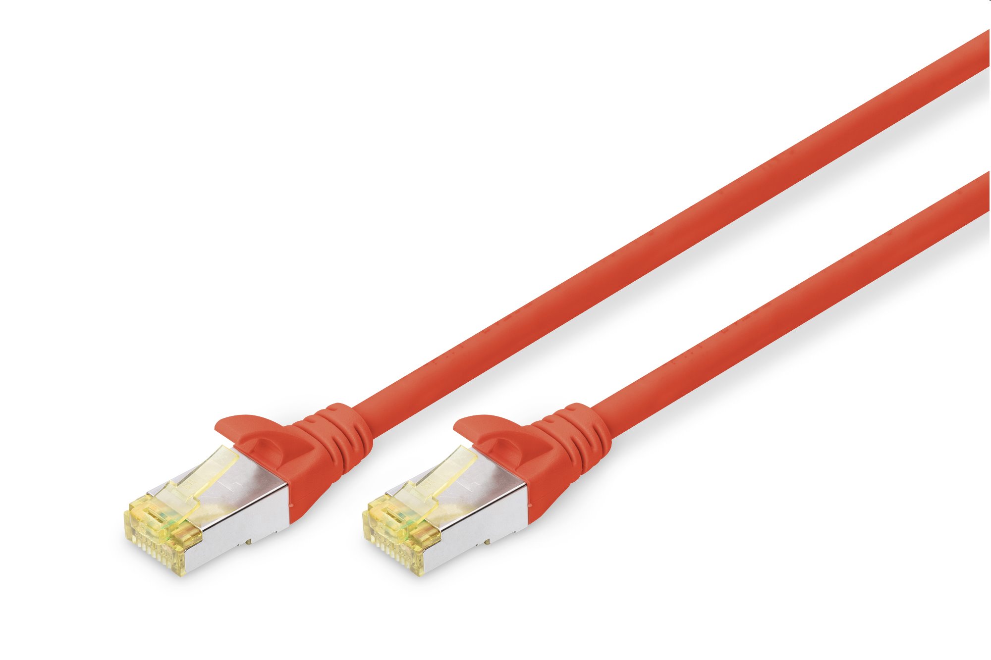DIGITUS patch kábel Cat6A, S/FTP (PiMF), LSOH - 0,25m, červený